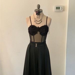 Busty jumpsuit with train